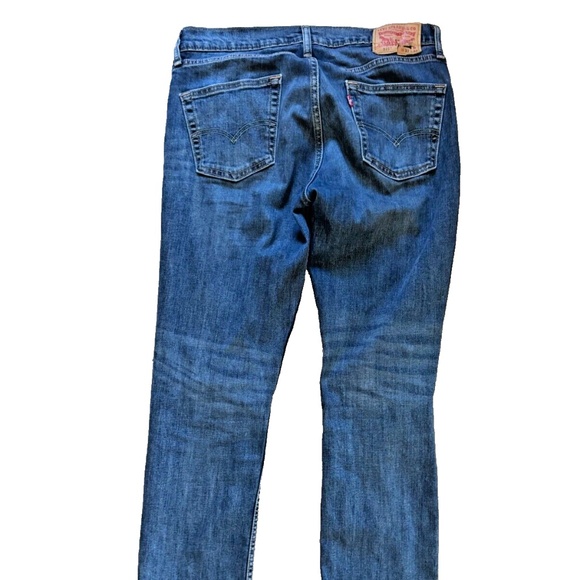 Levi's 511 Dark Blue Washed Denim Slim Fit Men's Jeans 33x32 - Picture 2 of 4